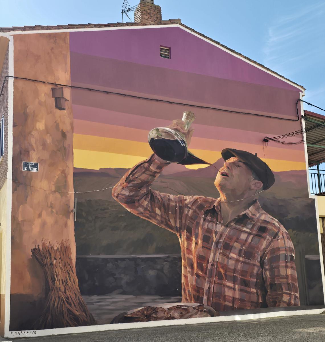 Mural basado en la tradición riojana del encuetro